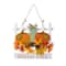 Glitzhome® 14" Fall Wooden Patch with Floral Door Hanger